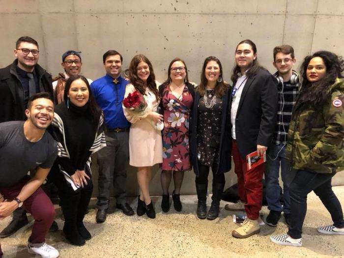 YIPAP Ex. Director and Sovereignty Playwright, Mary Kathryn Nagle with YIPAP Members, Arena Stage, Washington D.C.