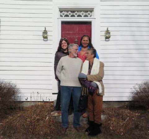 YIPAP Executive Director joins Kauanoe Hoomanawanui and Deborah Lee (descendants of former FMS student Henry Ōpūkaha’ia) at the home of Ben Silliman Gray, current owner of the Foreign Mission School Steward’s former home in Cornwall, Connecticut